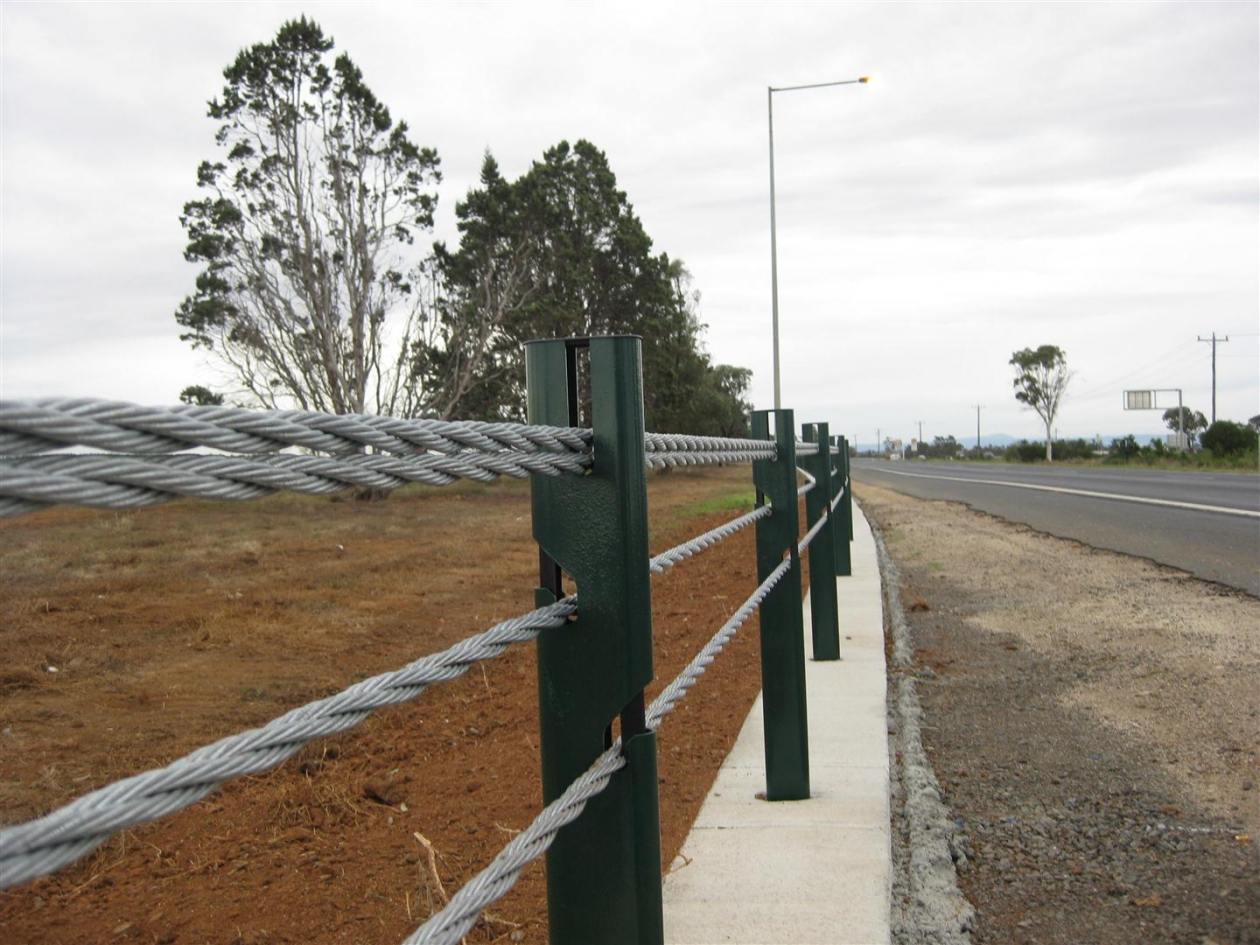 Wire Rope Safety Barrier Installation